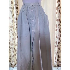 American apparel long button up denim midi skirt